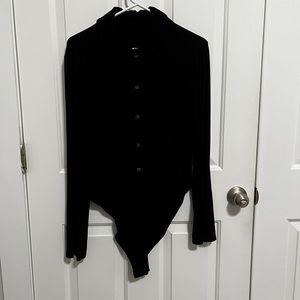 Shein button up collared bodysuit